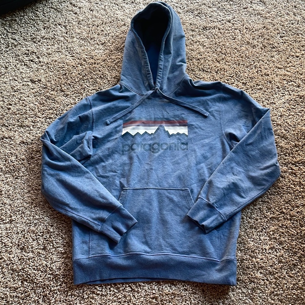 Patagonia Organic Cotton Hoodie Blue Medium